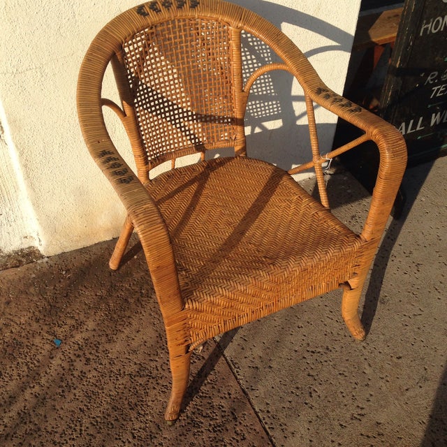 Woven Wicker Chair | Chairish
