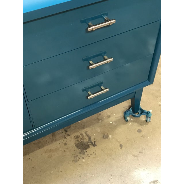 Blue High Gloss Lacquer Mid-Century Credenza, Console ...