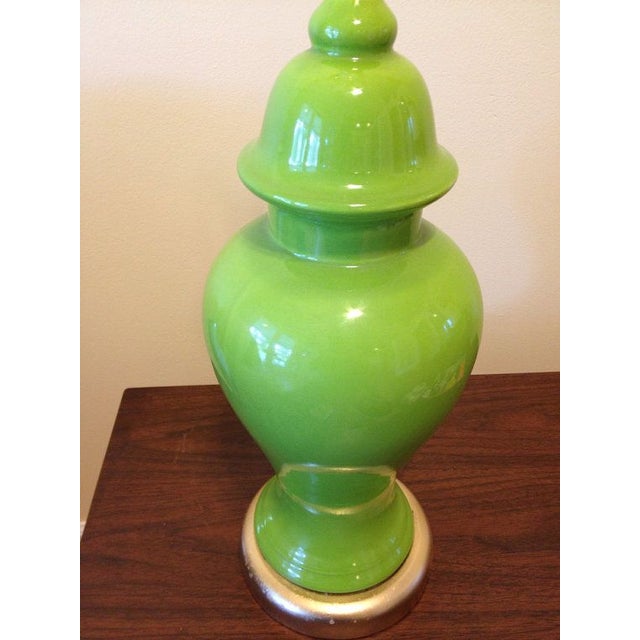 MidCentury Lime Green Ginger Jar Table Lamp Chairish