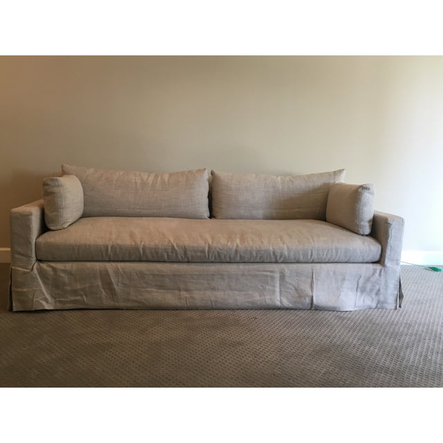 Restoration Hardware Belgian Linen Sofa | Chairish