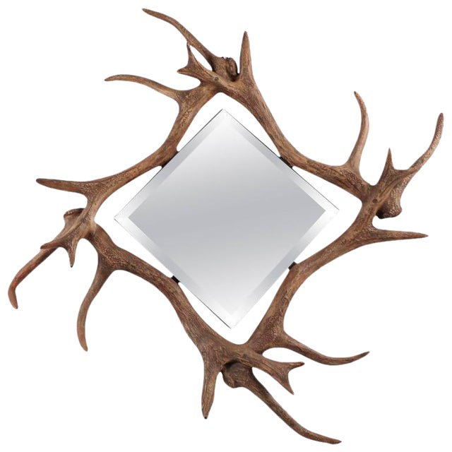 Contemporary Modern Deer Antler Wall Mirror Chairish