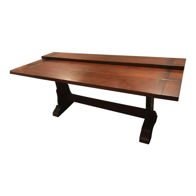 Walnut DropLeaf Trestle Table Chairish