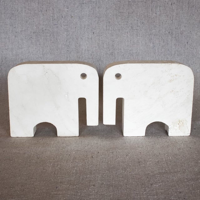 Italian Marble Elephant Bookends A Pair Chairish