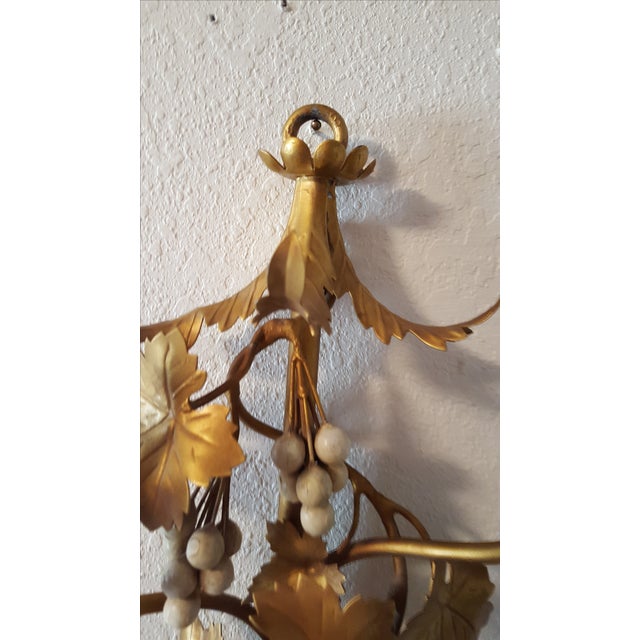 1960s Gilt Tole Grape Cluster Wall Sconce Chairish