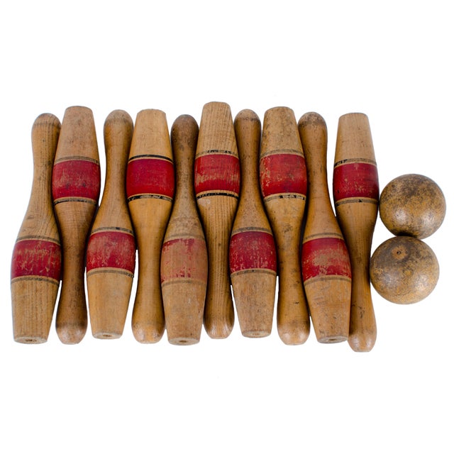 Antique TenPin Skittles Lawn Bowling Game Chairish