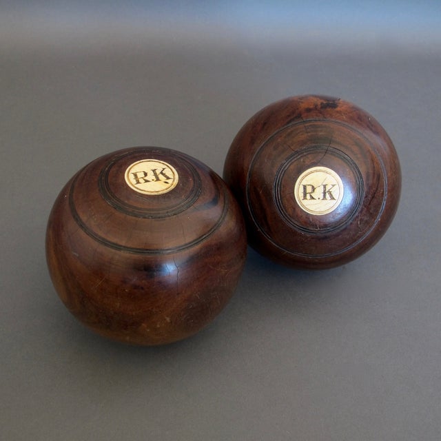 Vintage English Wood Lawn Bowls A Pair Chairish