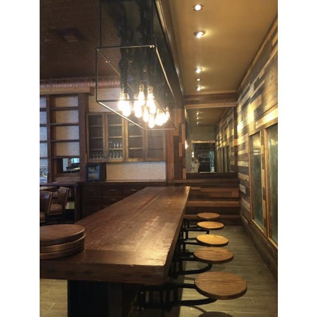 Wall Mounted SwingOut Counter Bar Seat Stool Cast Iron & Wood Chairish