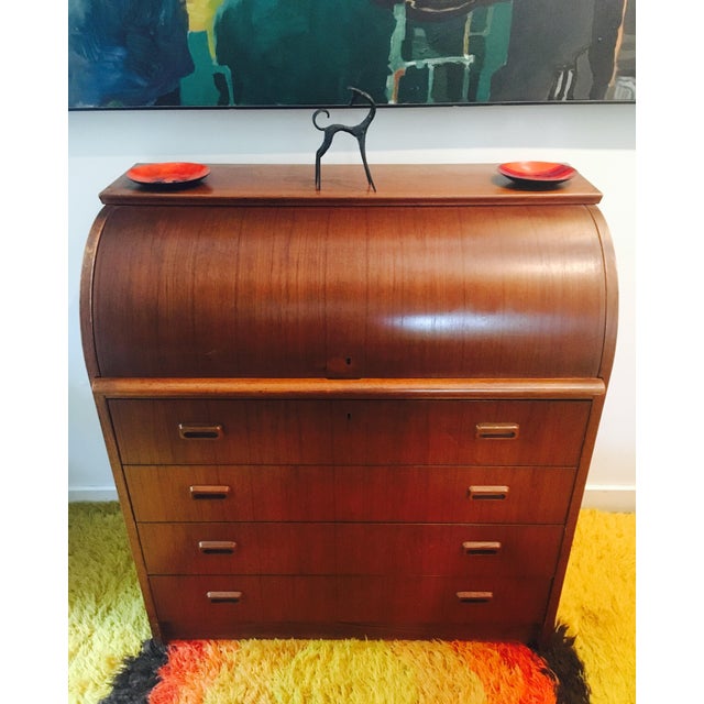 Scandinavian Roll Top Writing Desk Chairish