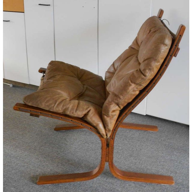 Scandinavian Style Leather Slingback Chair Chairish