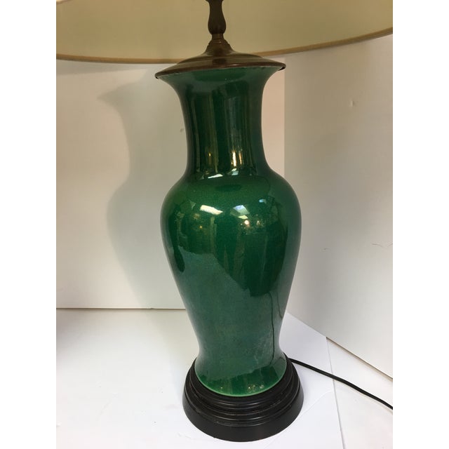 Wildwood Dark Green Crackle Glaze Porcelain Table Lamps A Pair Chairish