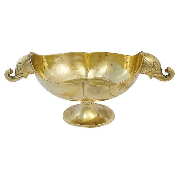 Brass Elephant Pedestal Bowl Chairish