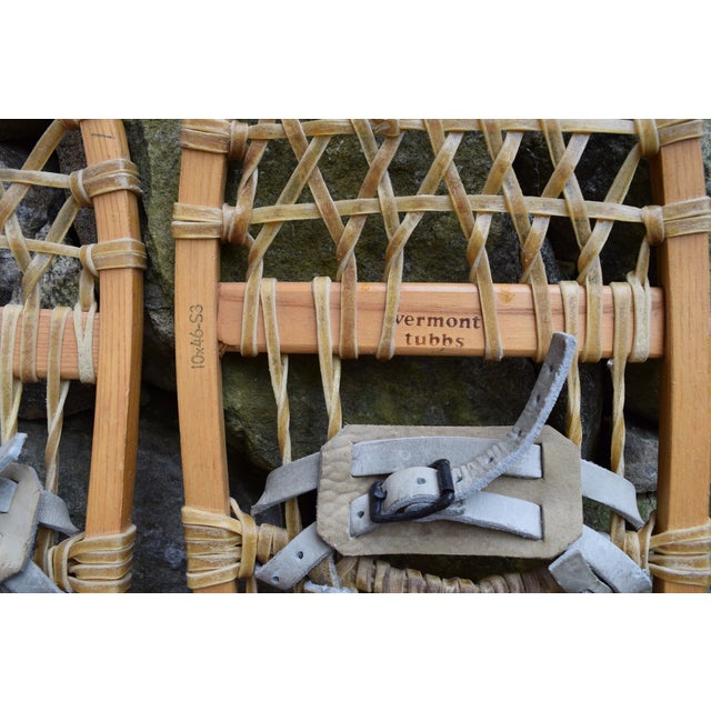 Vermont Tubbs Wooden Snowshoes With Rawhide bing and Leather Binding
