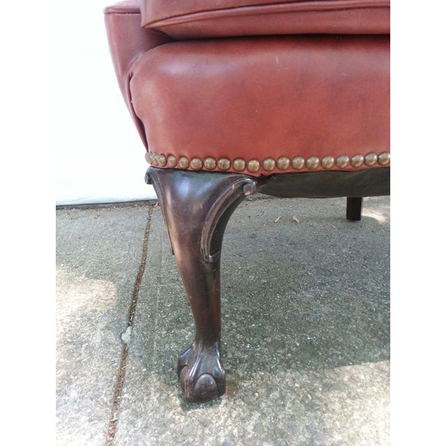 Vinyl Rolled Wingback Chair Chairish