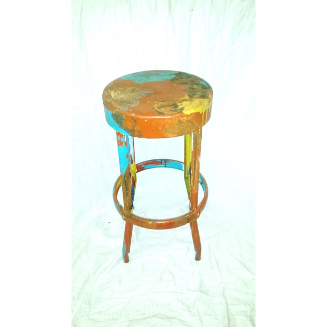 Vintage Industrial Metal Artist Stool Chairish