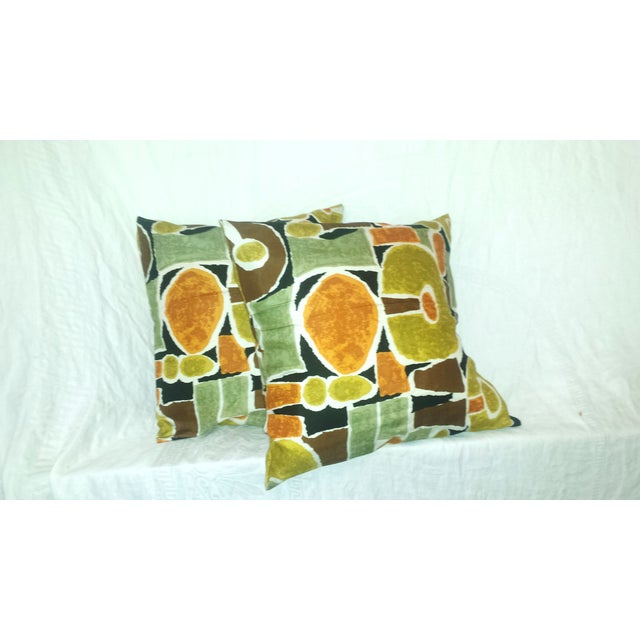 Mid-Century Modern Abstract Textile Pillows - Pair Chairish