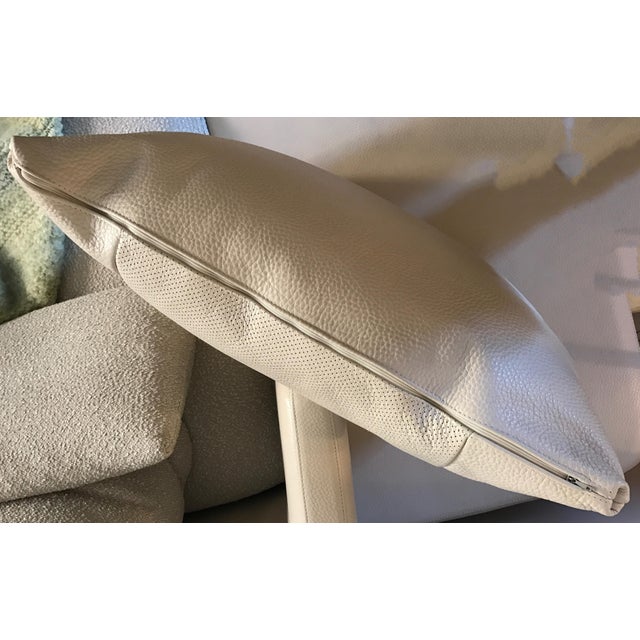 Natuzzi Cream Leather Pillow Chairish
