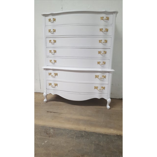 Vintage White Gold French Provincial Dresser | Chairish