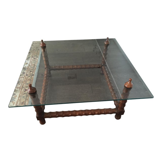 Vintage Wood & Glass Coffee Table Chairish