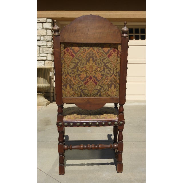 Spanish Revival Throne Chair with Leather Chairish