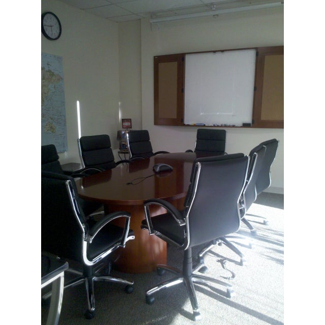 Contemporary Brown Oval Racetrack Shape Conference Table ...