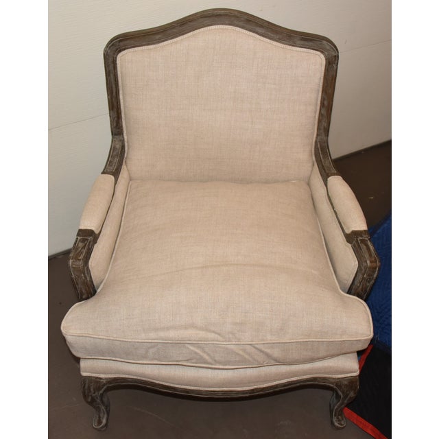 Restoration Hardware Belgian Linen & Wood Marseille Chairs A Pair Chairish