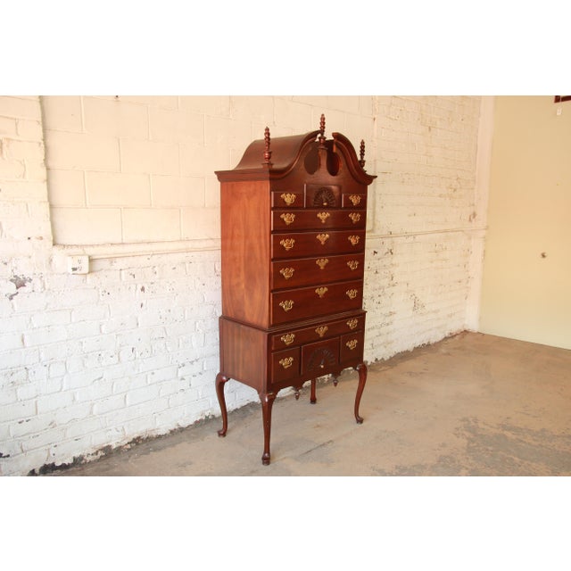 Councill Furniture Queen Anne Cherry Highboy Chest on Chest Dresser