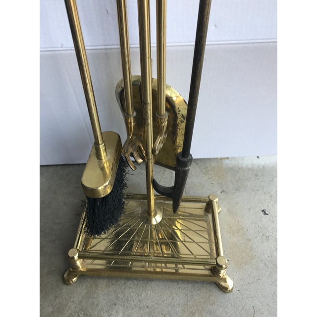 1950s Brass Duck Head Fireplace Tool Set Chairish