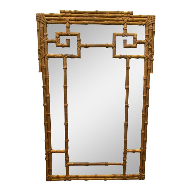 Vintage Gold Faux Bamboo Mirror Chairish
