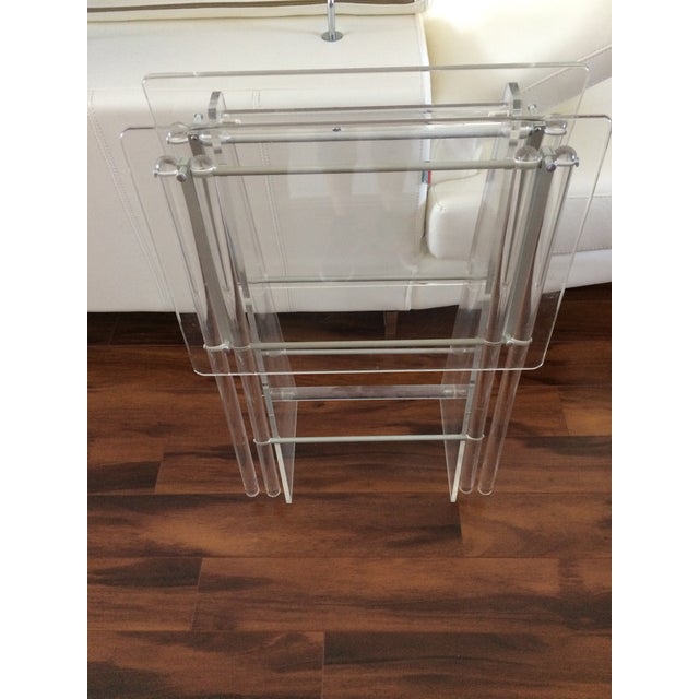 MidCentury Modern Lucite TV Trays & Stand Set of 3 Chairish