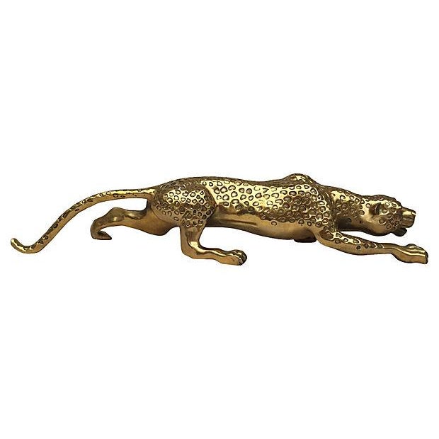 Mid Century Brass Jaguar Statue Chairish