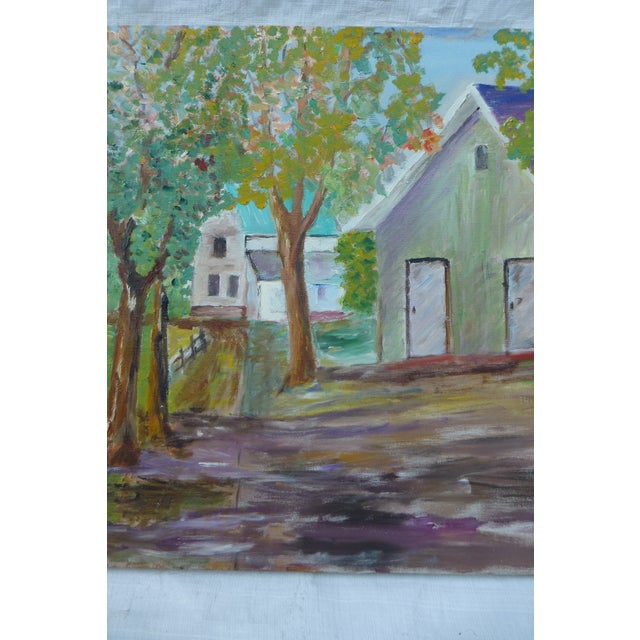 H.L. Musgrave Vintage Signed Town Scene Painting Chairish