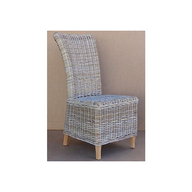 Rattan Wicker High Back Dining Chairs Set of 6 Chairish