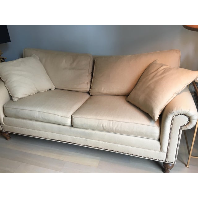Ethan Allen Linen Hastings Sofa Chairish