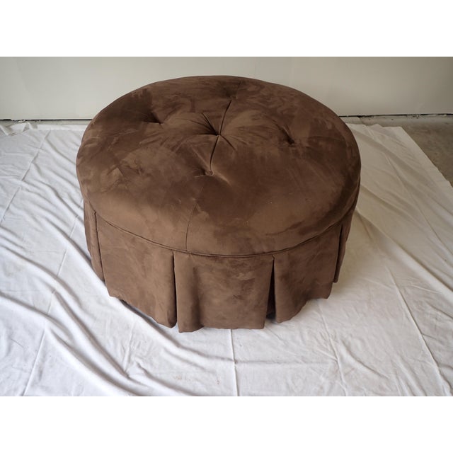 Chocolate Brown Upholstered Ottoman Chairish
