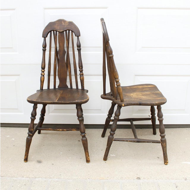 Antique Splat Tapered Back Windsor Chairs A Pair Chairish