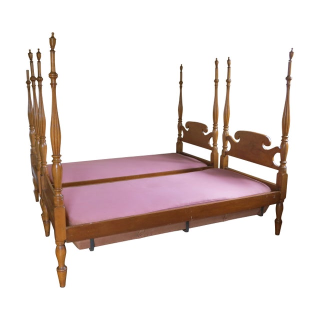 Twin Sheraton Style Maple Field Beds Chairish