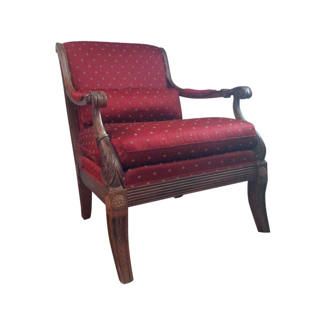 Ethan Allen Roma Traditional Red Club Chair Chairish