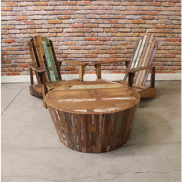 Reclaimed Wood Adirondack Chairs & Table Set