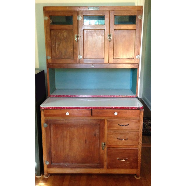 Antique McDougall Farmhouse Hoosier Wood Cabinet | Chairish