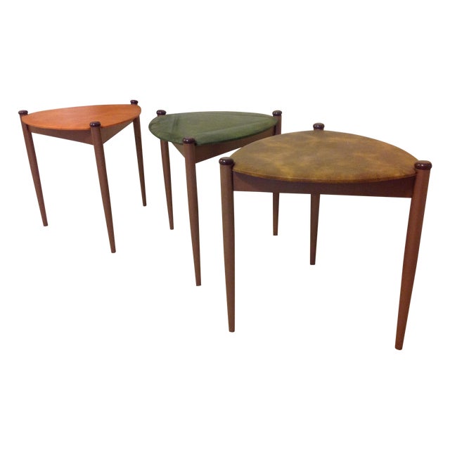 MidCentury Guitar Pick Nesting Tables Set of 3 Chairish