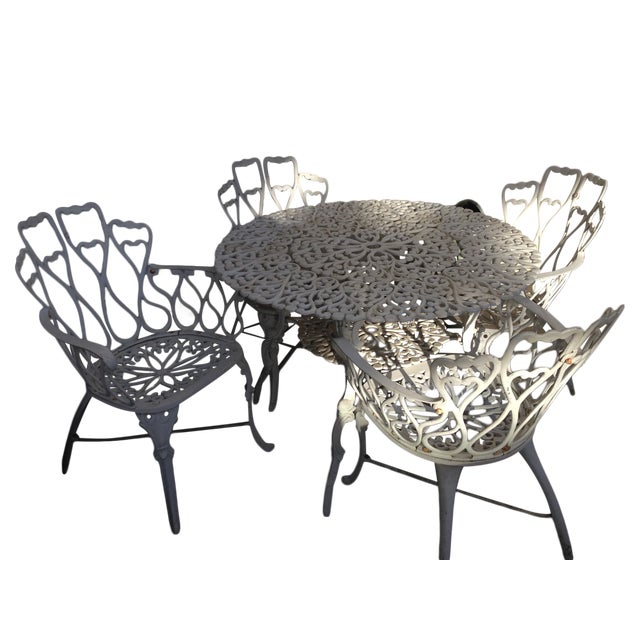 White Outdoor Bistro Dining Set Chairish