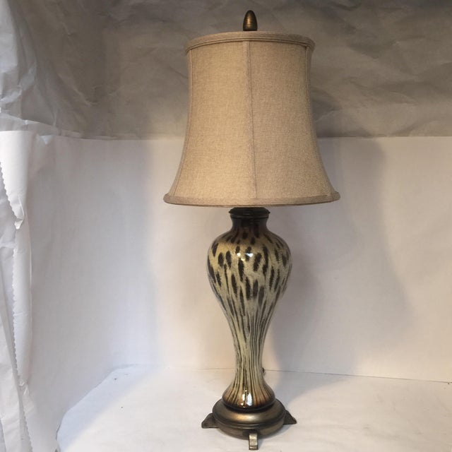 Ceramic Animal Print Leopard Lamp Chairish