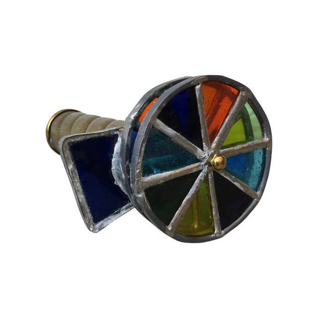Vintage Handmade Stained Glass Brass Kaleidoscope Chairish