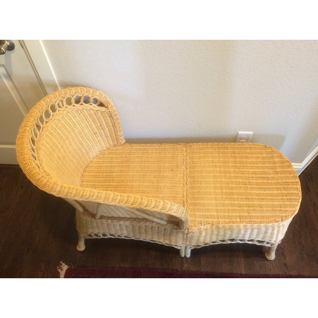 Vintage Wicker Chaise Lounge Chairish