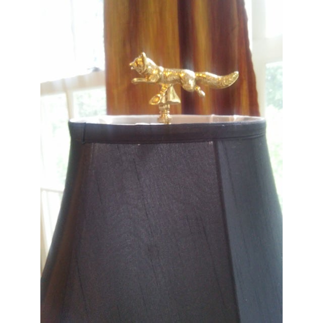 Vintage Fox Hunting High Relief Table Lamp With Fox Finial Chairish