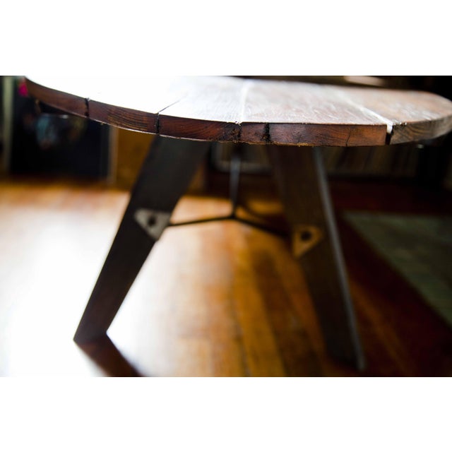 Mid-Century Reclaimed Wood Surfboard Coffee Table | Chairish