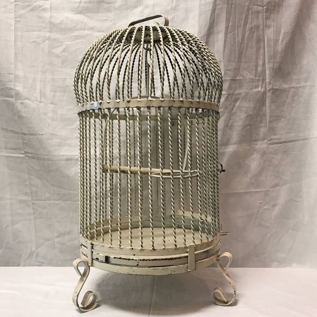 Antique Wrought Iron Bird Cage | Chairish