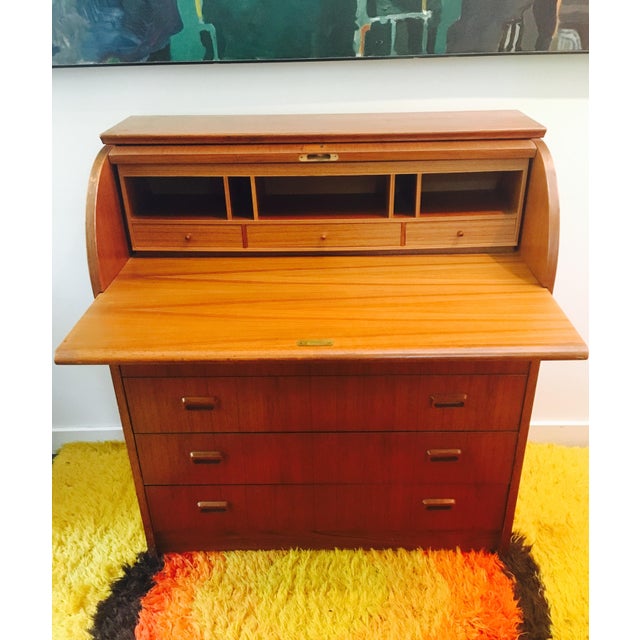 Scandinavian Roll Top Writing Desk Chairish