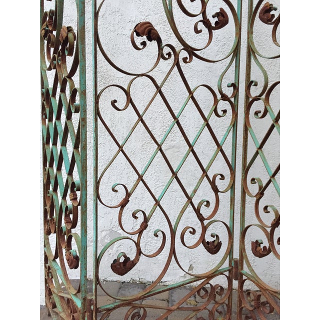 Vintage Wrought Iron TriFold Garden Screen Chairish