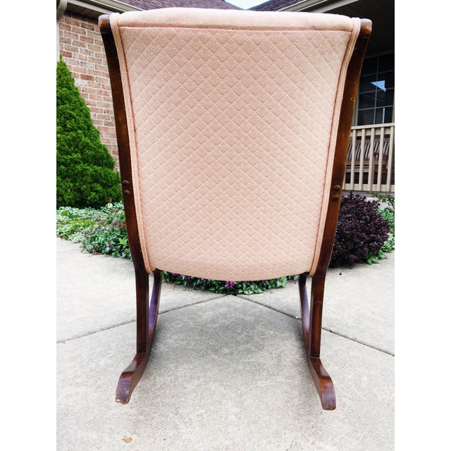 1940's French Rocking Chair Wood Curved Arms Chairish